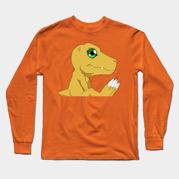 Sitting Agumon Long Sleeve T-Shirt by MEArtworks